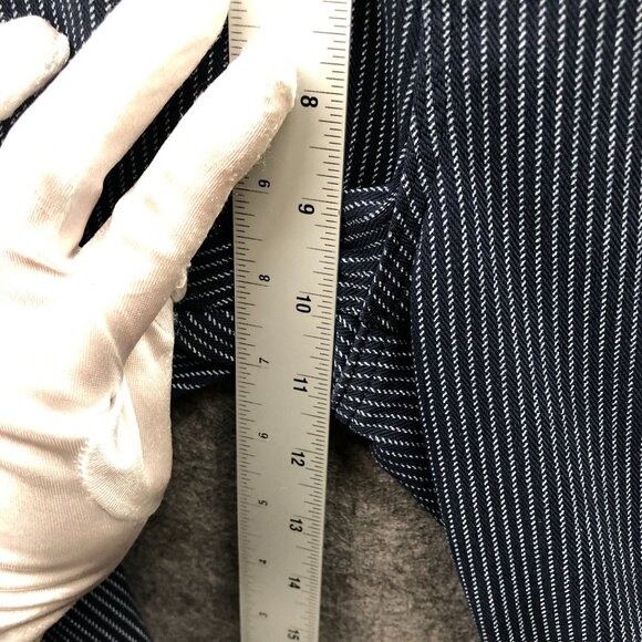 Uniqlo Stretch Legging Pants Womens L Navy Blue Pinstriped Pull On Skinny Knit - Picture 6 of 8